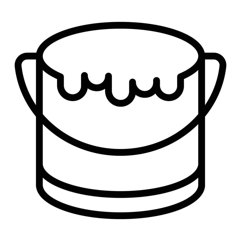 Paint Bucket Line Icon vector
