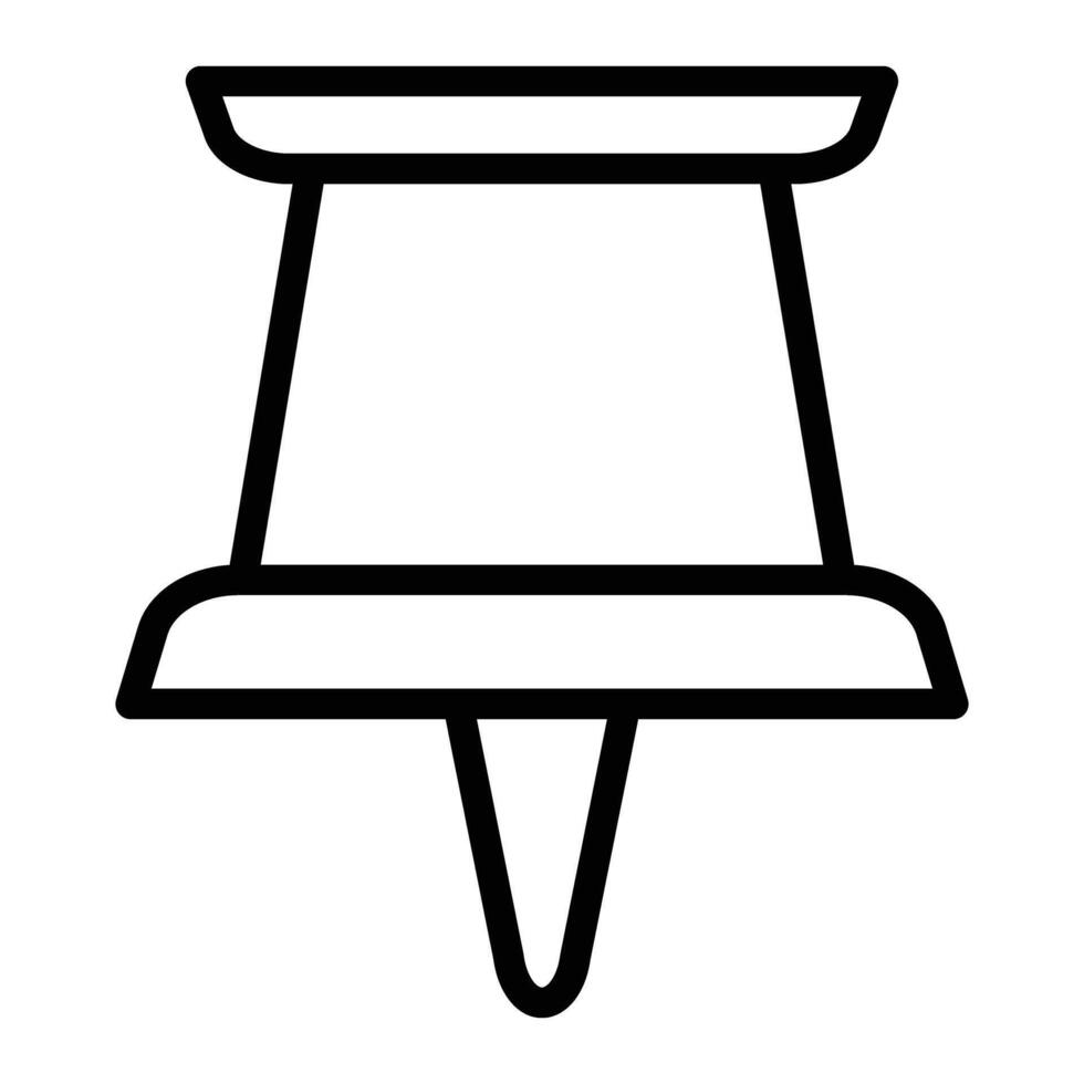 Push Pin Line Icon vector