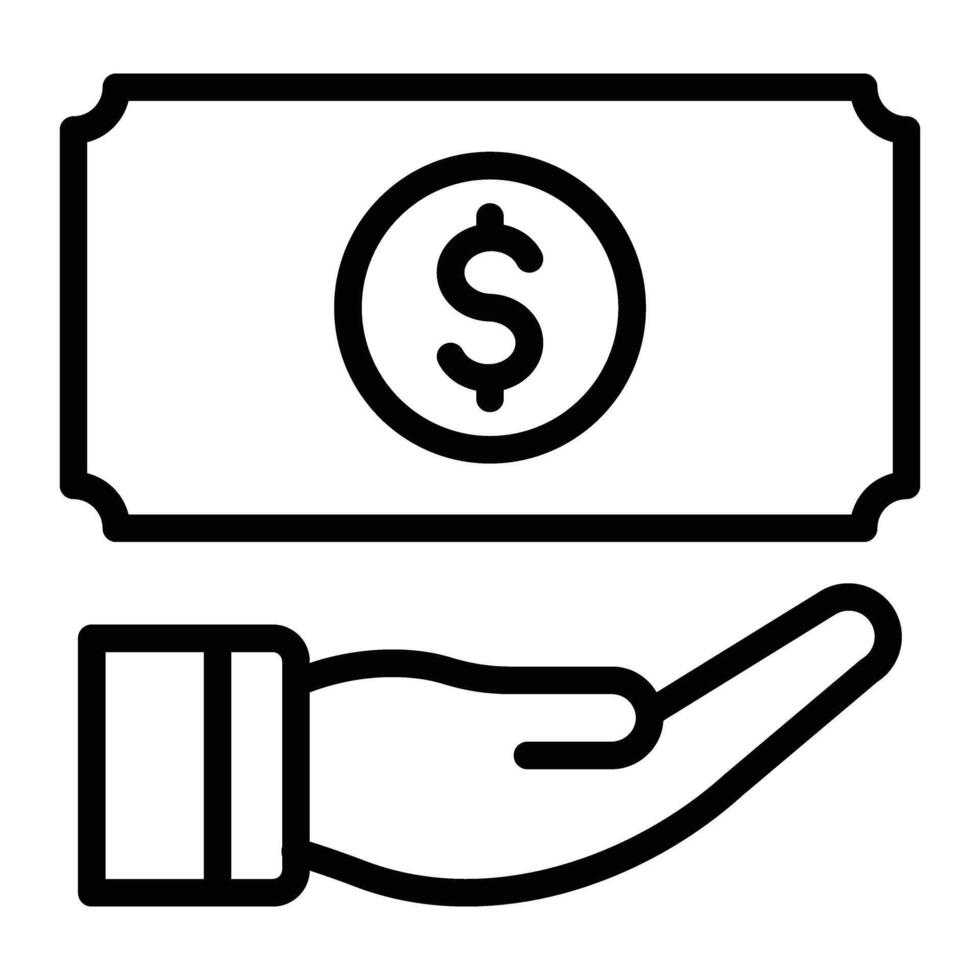 Salary Line Icon vector