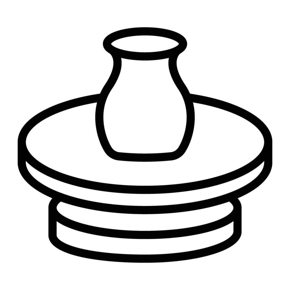 Pottery Wheel Line Icon vector