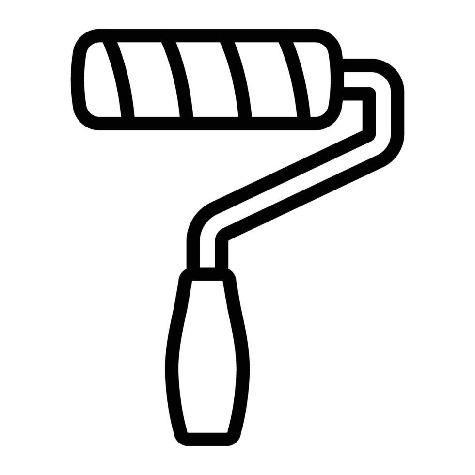 Paint Roller Line Icon vector