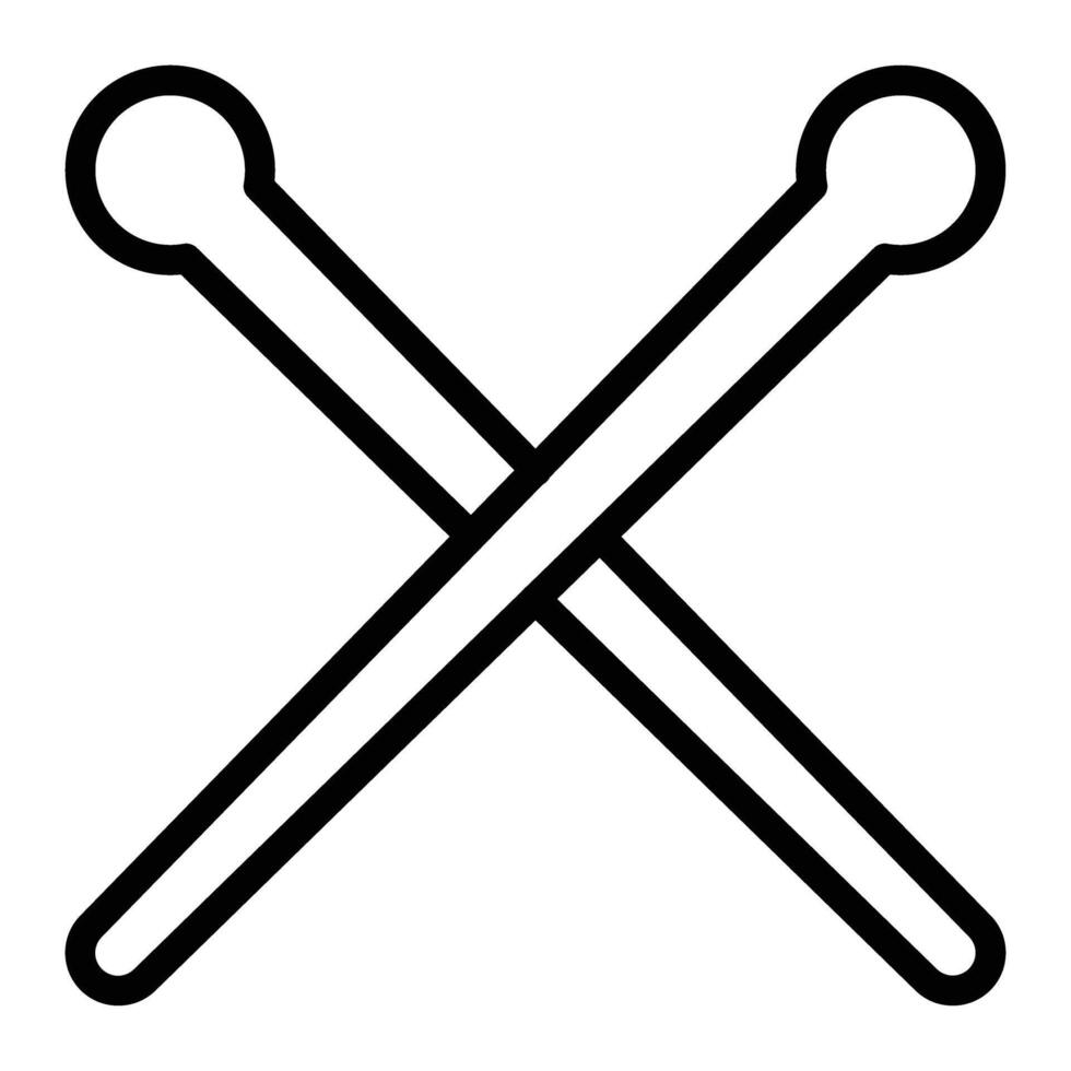 Knitting Needles Line Icon vector