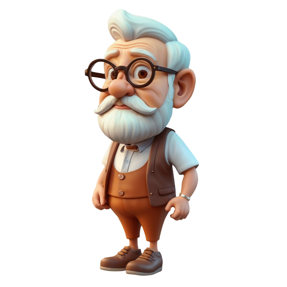 cartoon old man with glasses and beard png