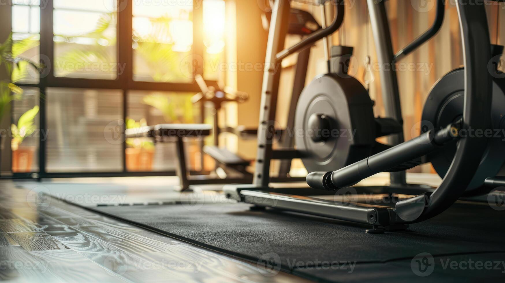 Sports background. Interior gym with sports equipment. Gym photo