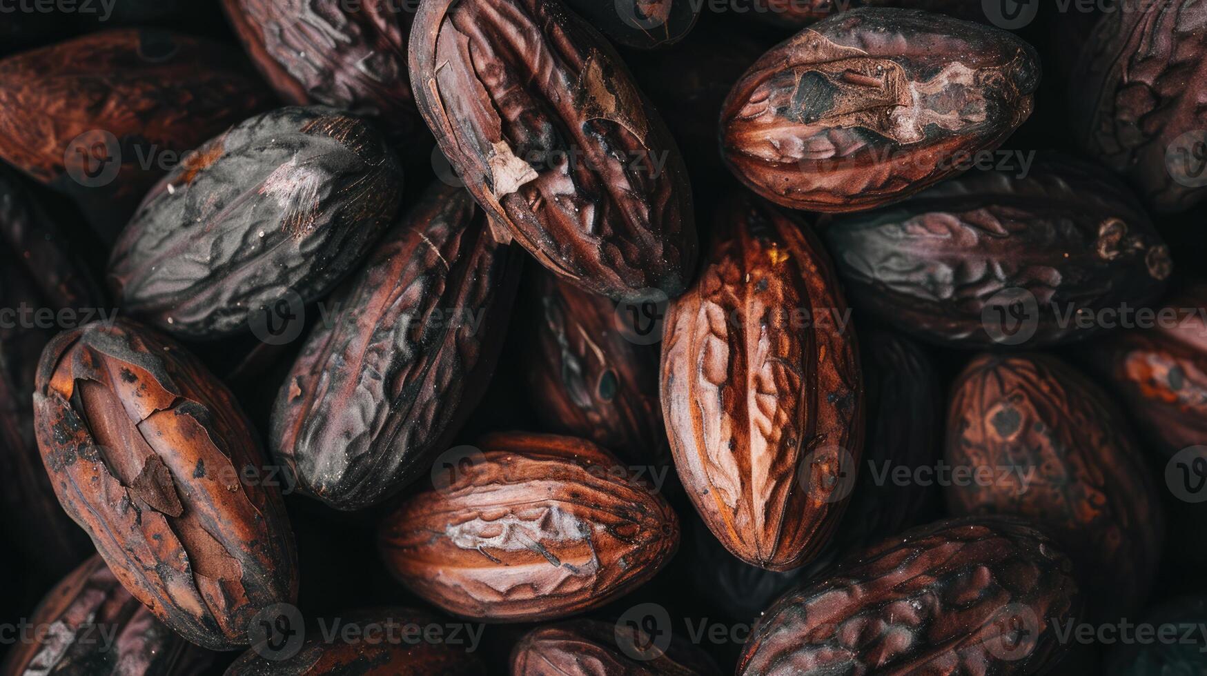 Aromatic cocoa beans as background photo