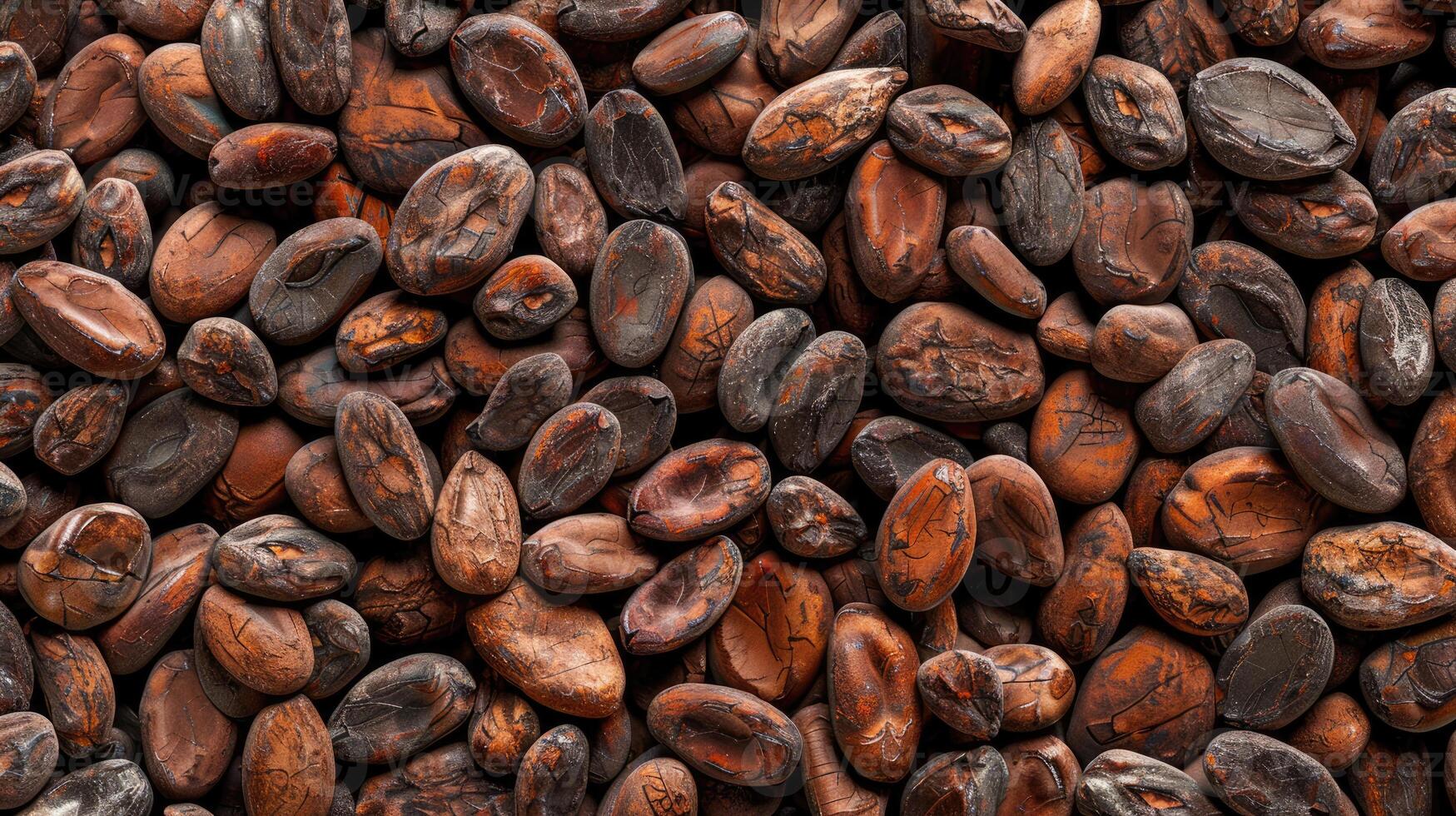 Aromatic cocoa beans as background photo