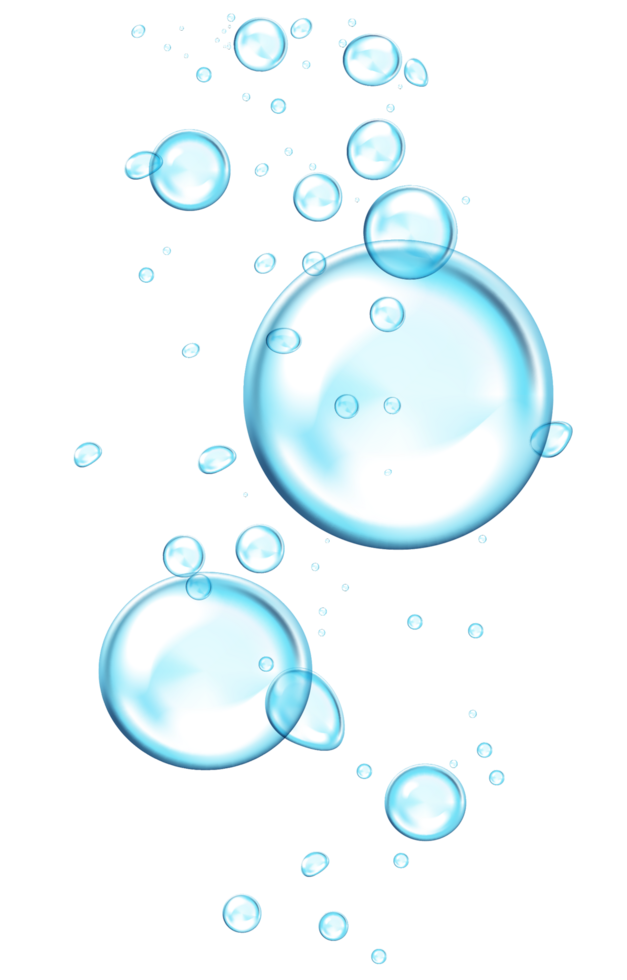Realistic bubbles in water on a transparent background png