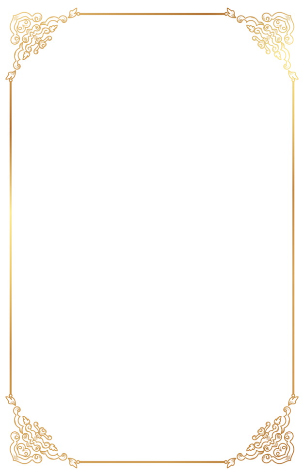 Classical Golden Border Frame Ornament png