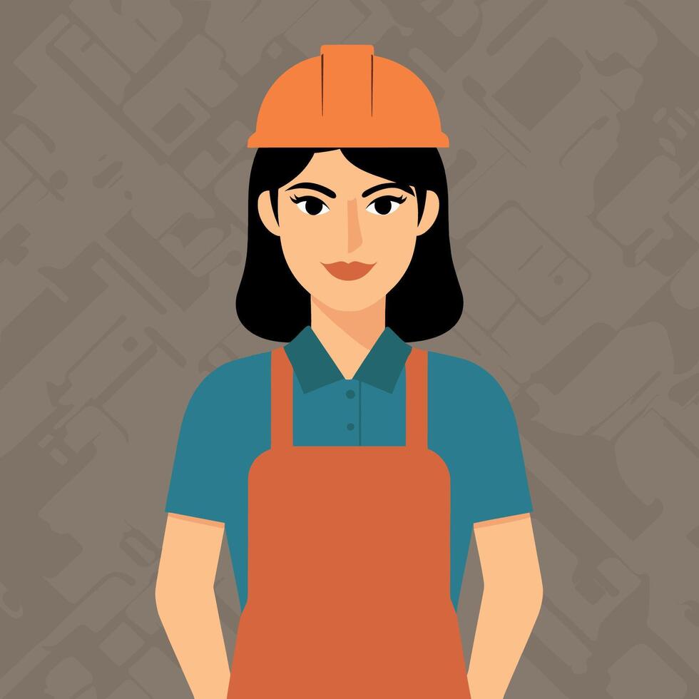 worker and builder wearing construction hat and tools vector