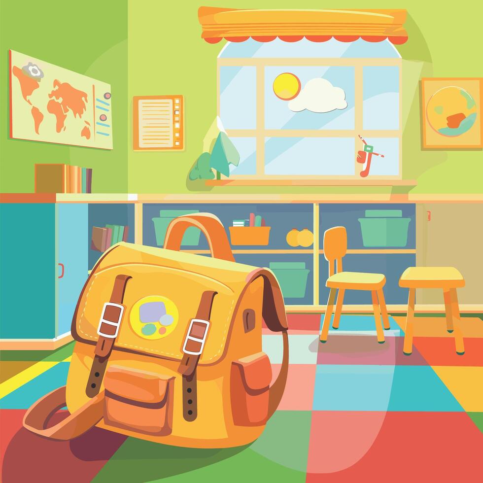 back to school - bag, book and pen vector