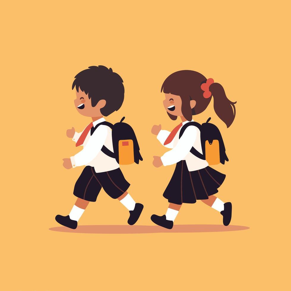 Back to School - kids - boy and girl vector