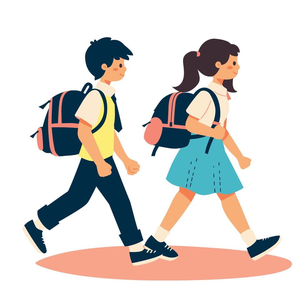 Back to School - kids - boy and girl vector