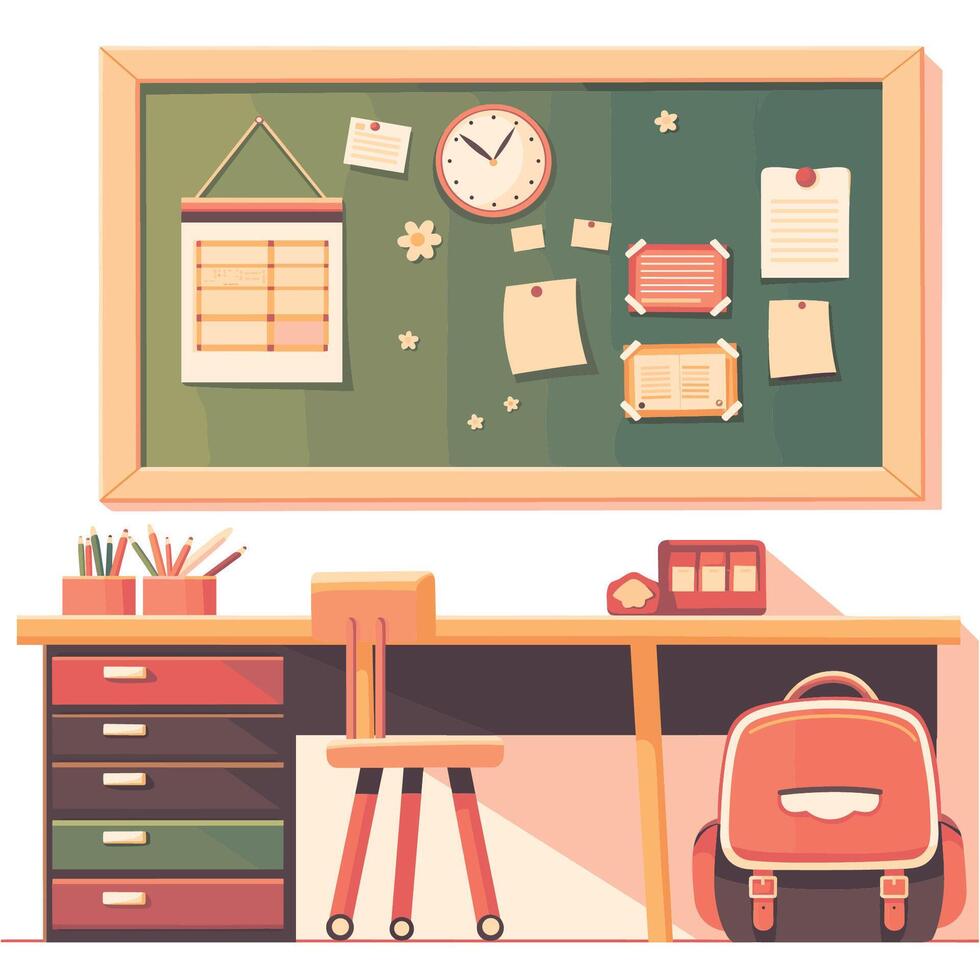 back to school - bag, book and pen vector