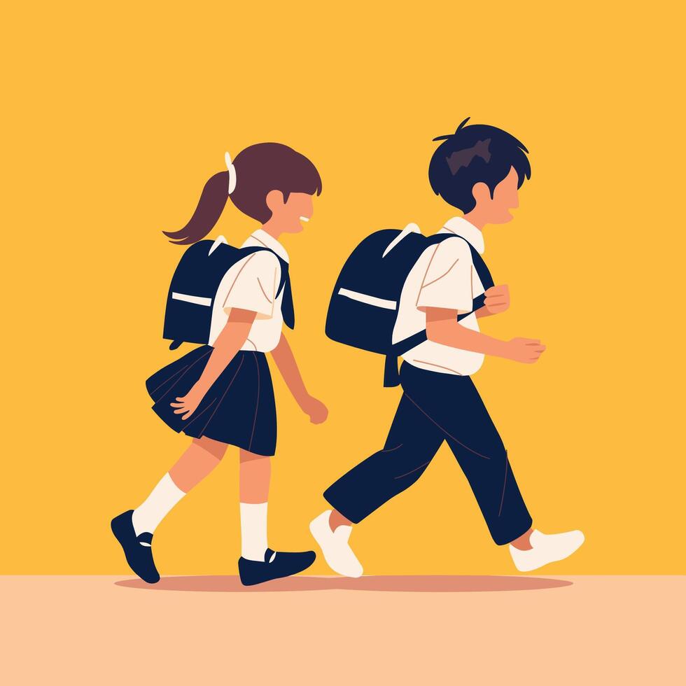 Back to School - kids - boy and girl vector