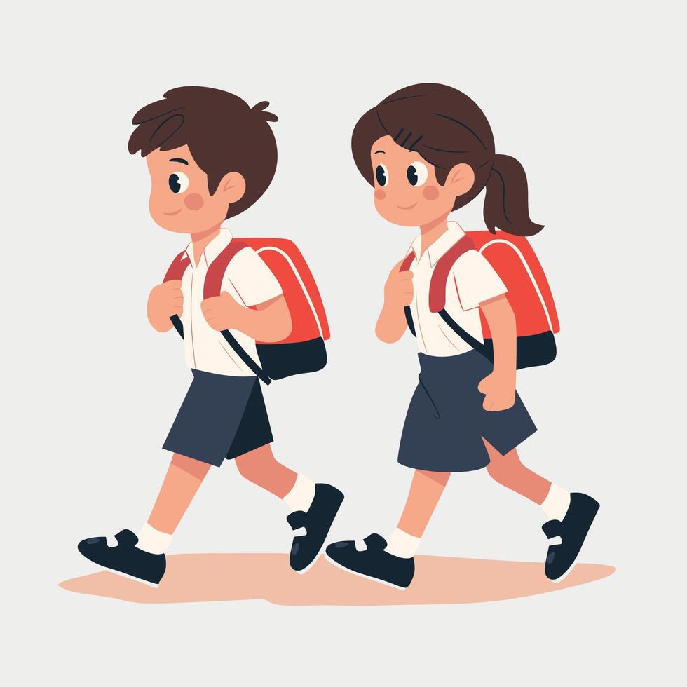Back to School - kids - boy and girl vector