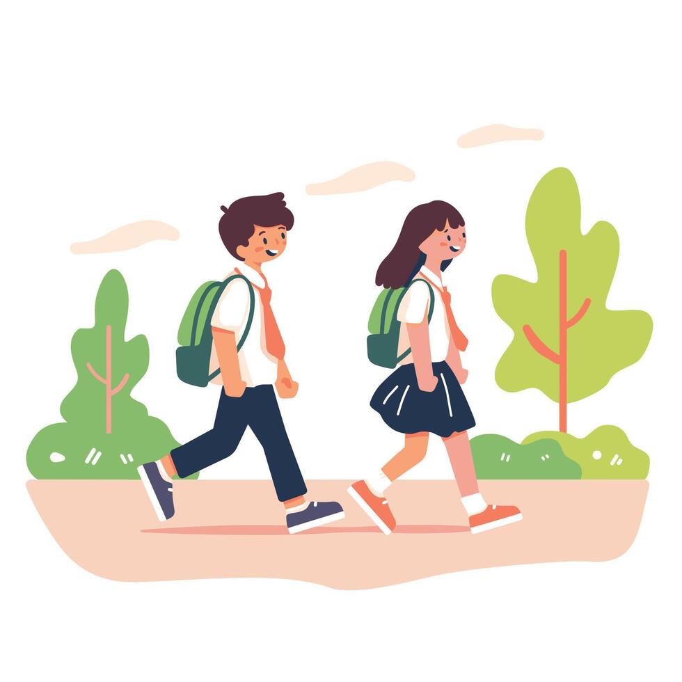 Back to School - kids - boy and girl vector