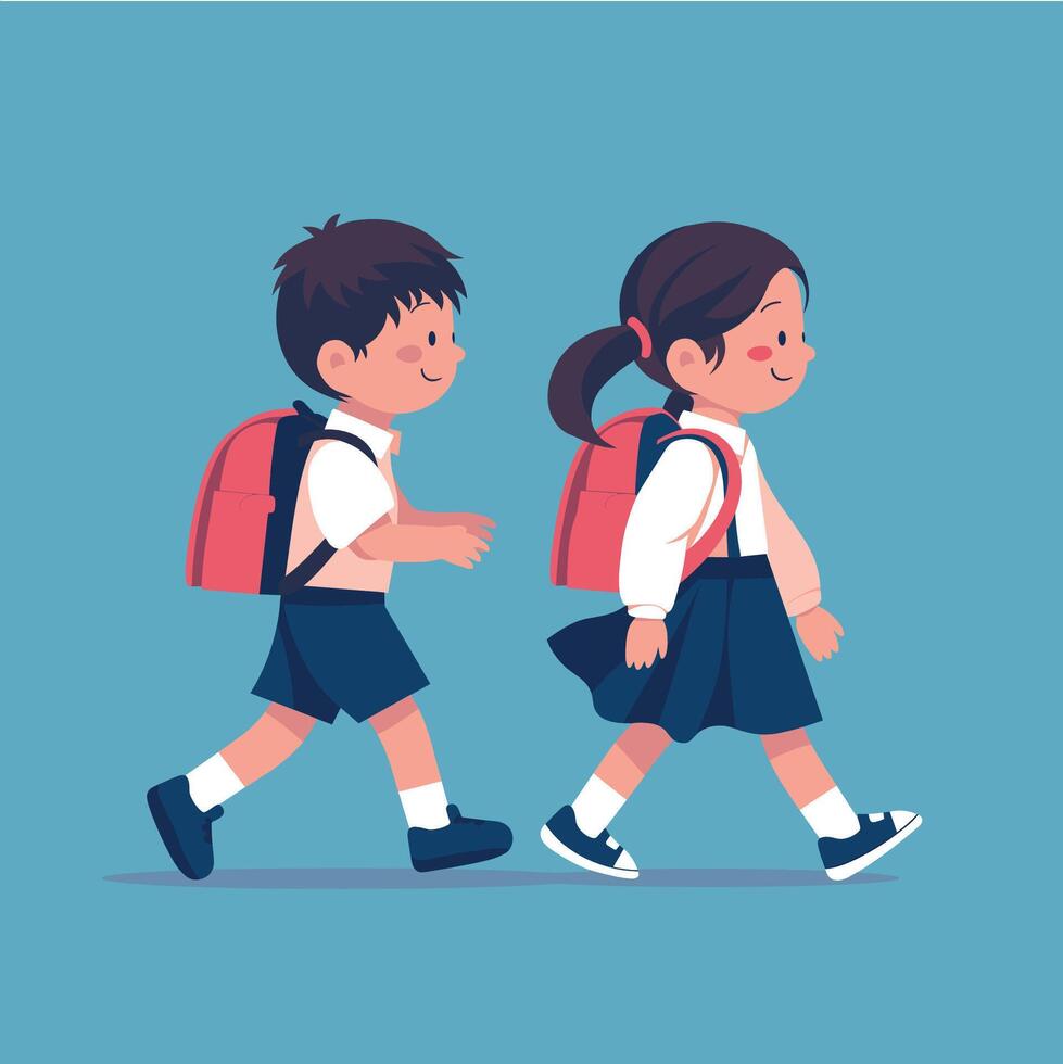 Back to School - kids - boy and girl vector