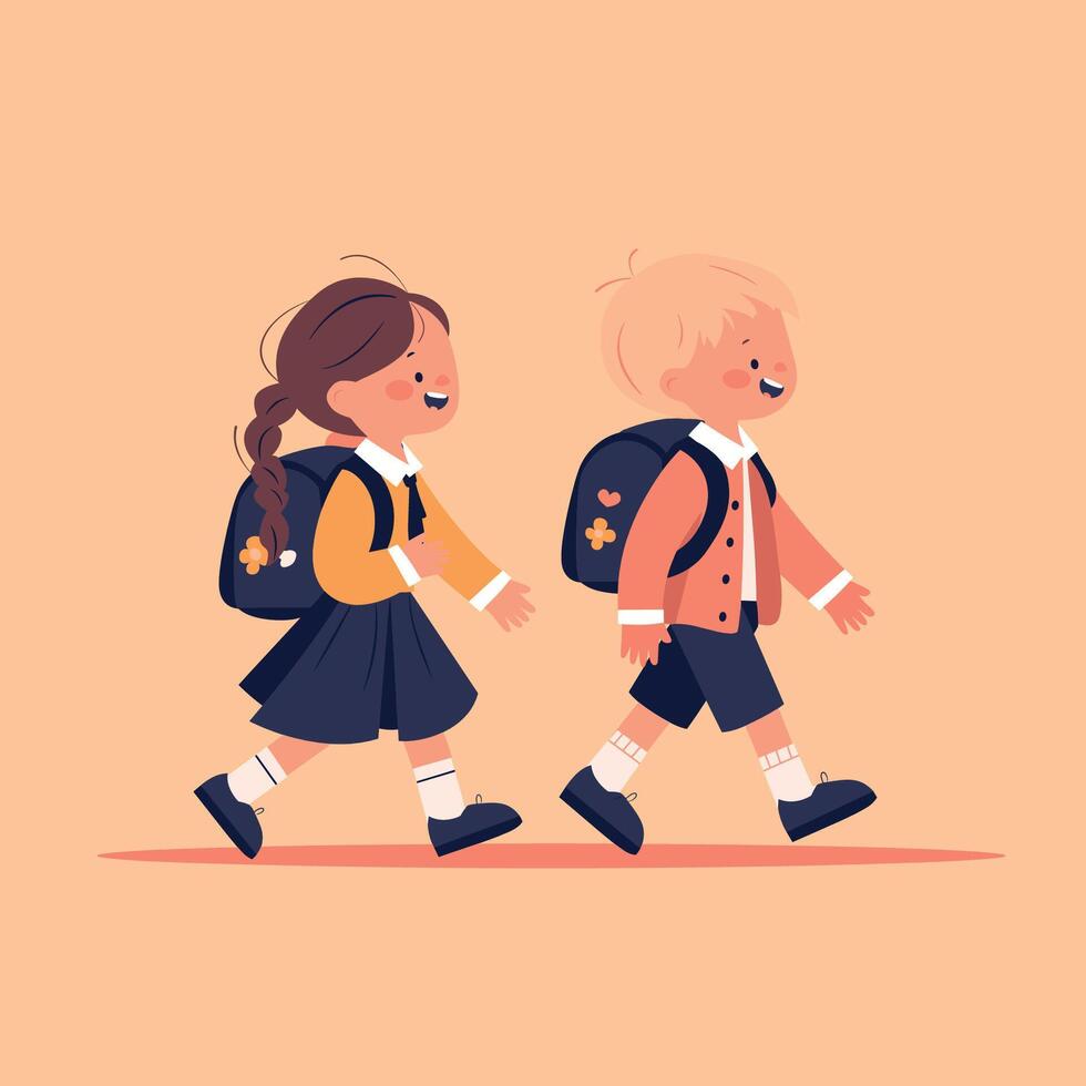 Back to School - kids - boy and girl vector