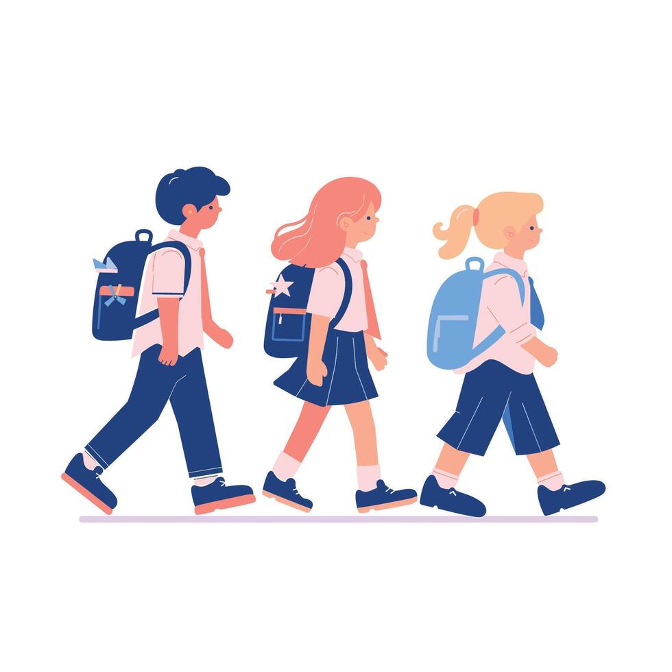 Back to School - kids - boy and girl vector