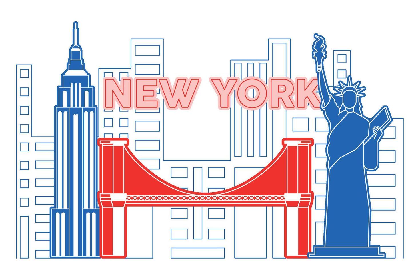 New york skyline Modern cityscape illustration vector
