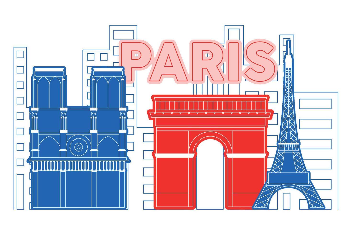 Paris skyline Modern cityscape illustration vector