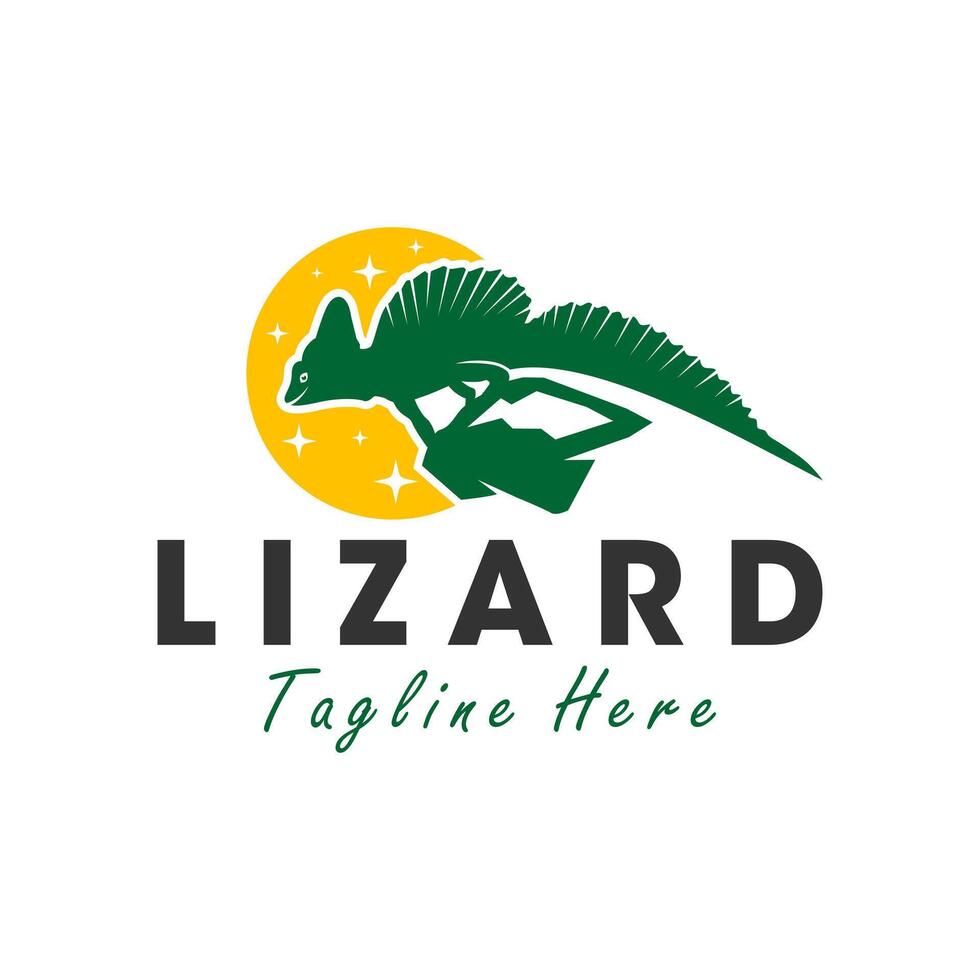 reptile lizard illustration logo vector
