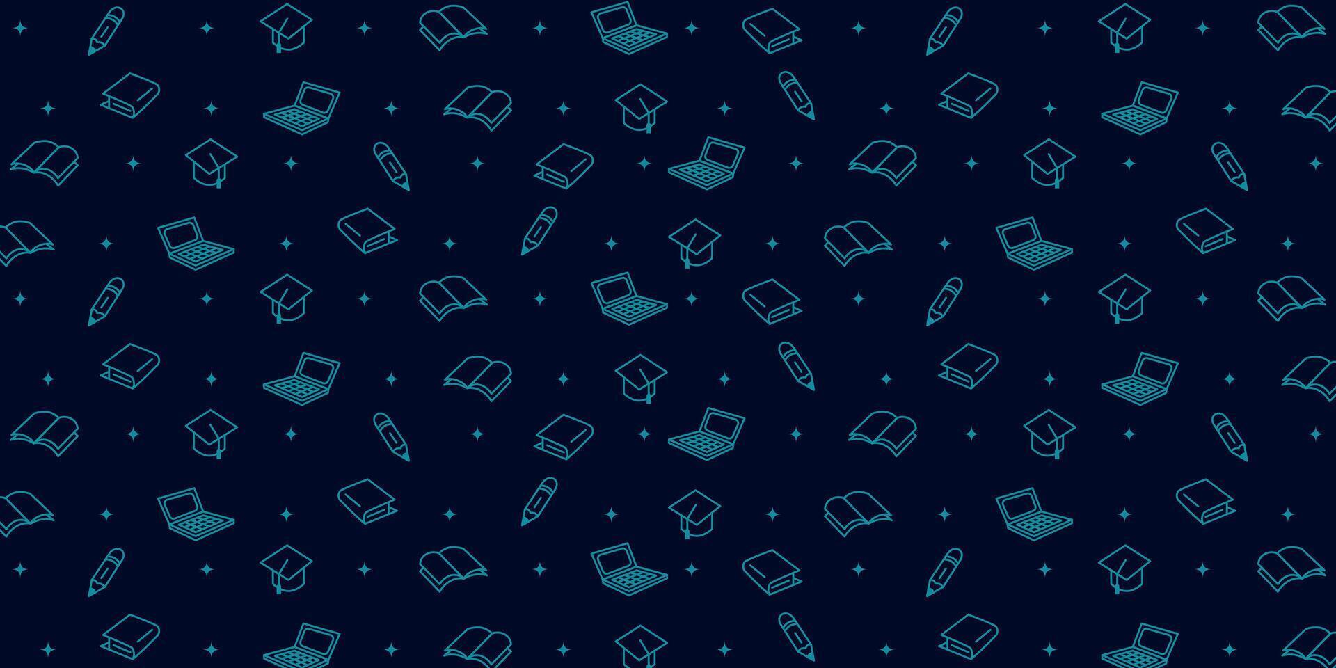 school background with texture design with educational icons pattern on dark background vector