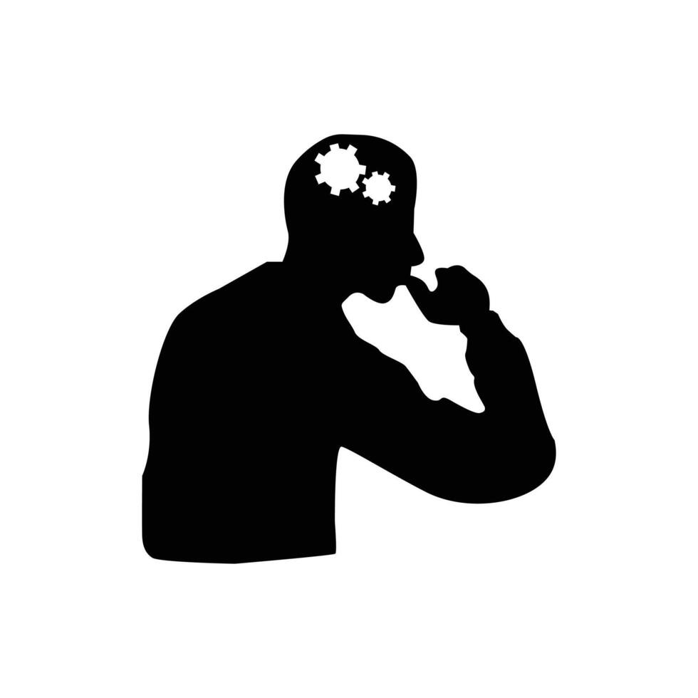 silhouette of a sophisticated thinking person vector