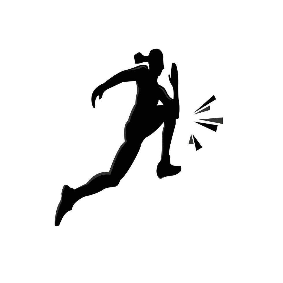 silhouette of the long jump sport vector