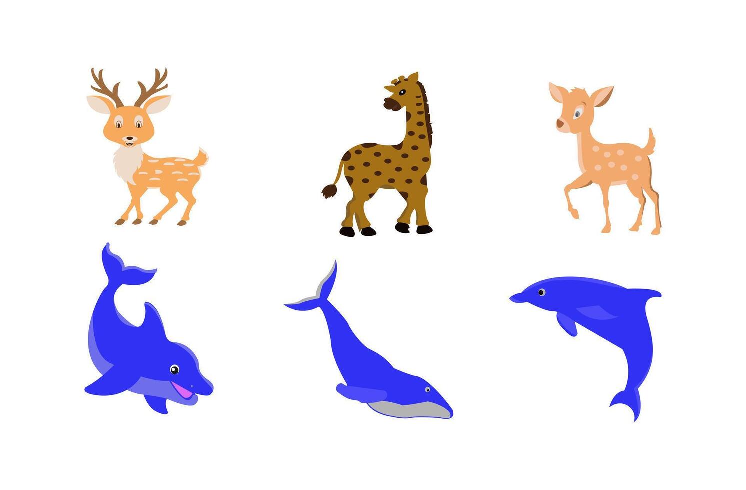 set of animals suitable for toy packaging vector
