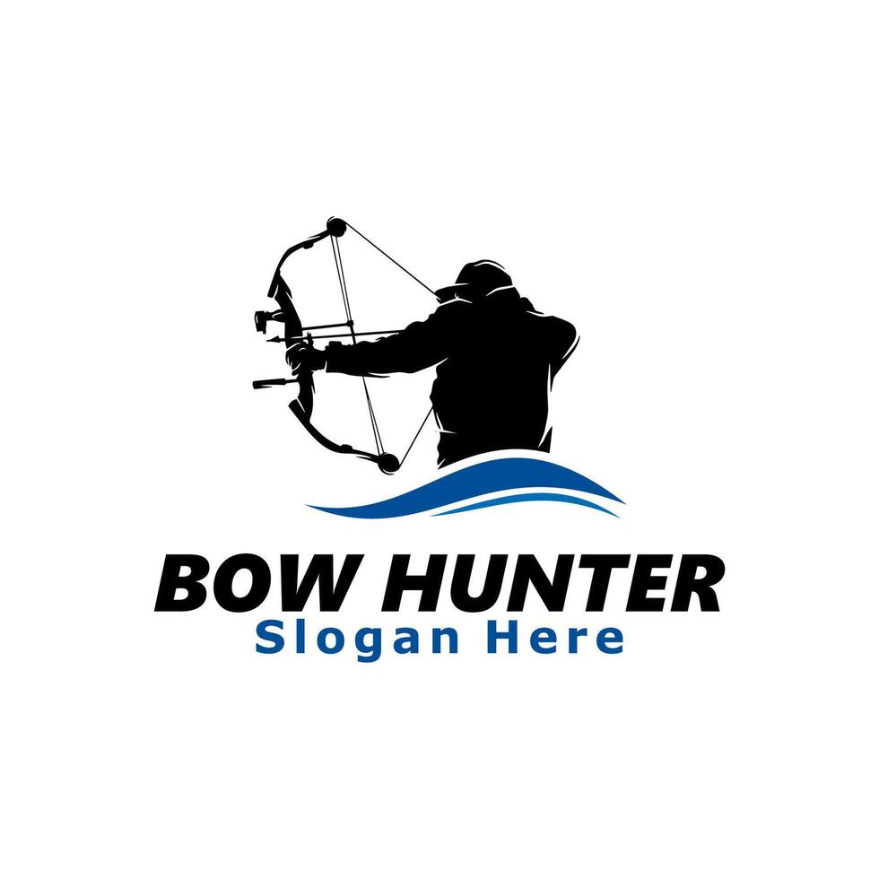 Bow Hunter logo design illustration vector
