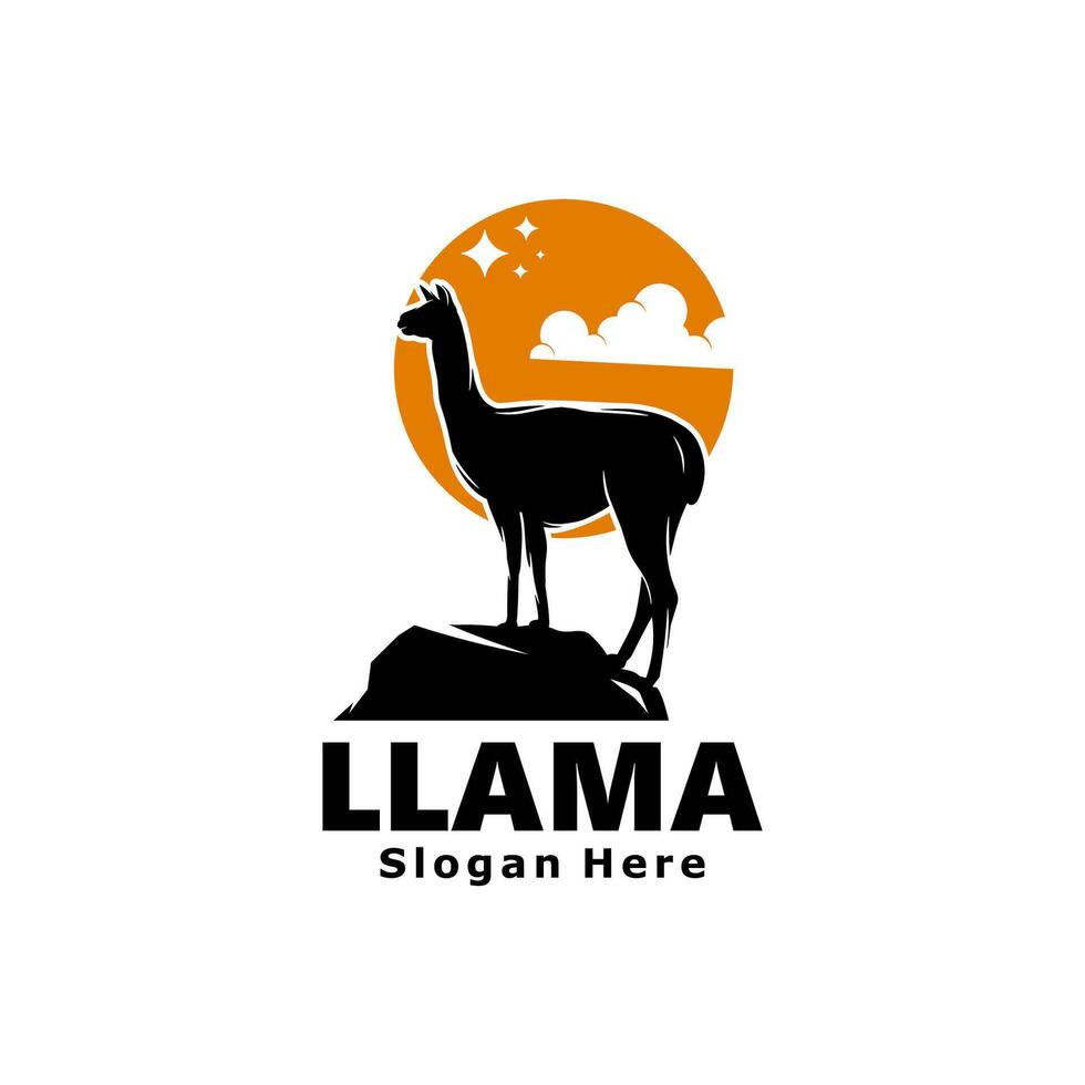 Llama Logo Design Template vector