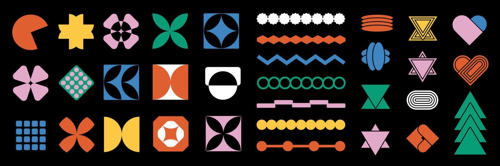 Brutal modern contemporary figure. Abstract geometric shapes and icons. Swiss design aesthetic. vector