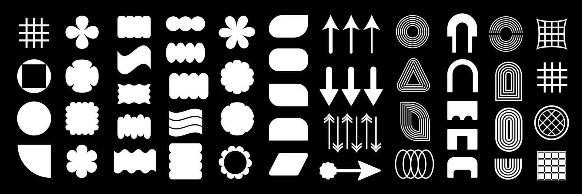 Brutal modern contemporary figure. Abstract geometric shapes and icons. Swiss design aesthetic. vector