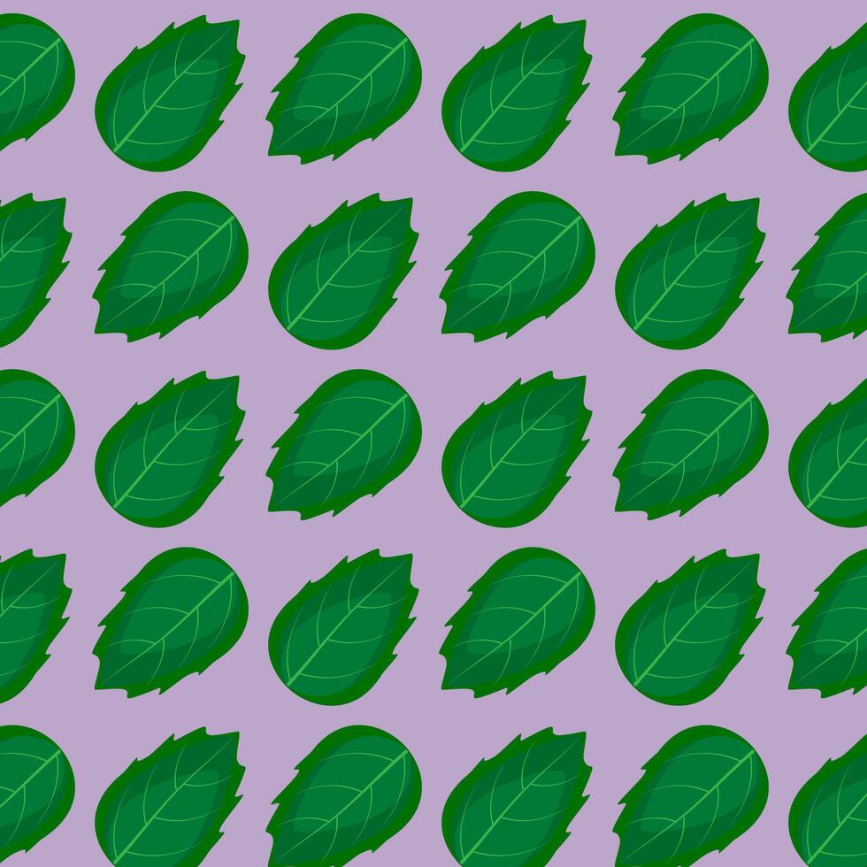 Summer pattern with plant leaves. vector