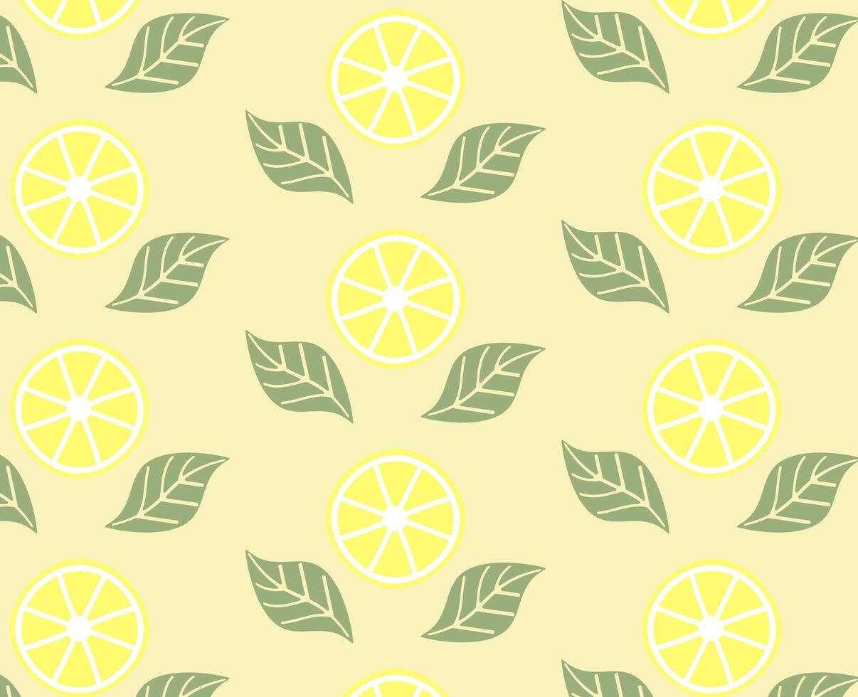 Summer lemon lime fruit pattern. vector