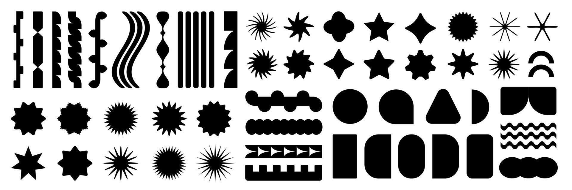 Brutal figure. Brutalist modern contemporary figure. Abstract geometric shapes and icons. Swiss design aesthetic. vector
