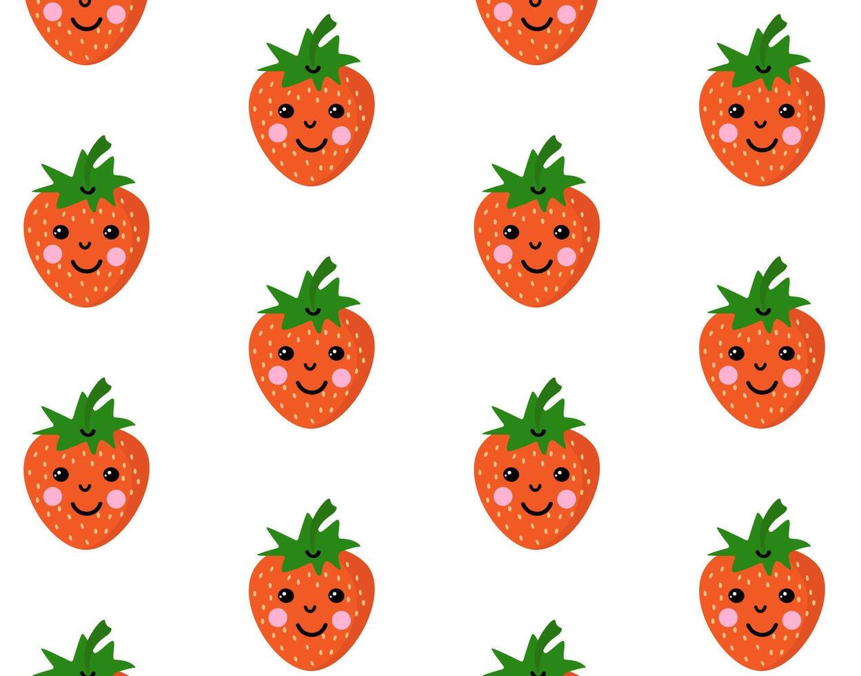 Summer background strawberry lychee with fruits and fun pattern. vector