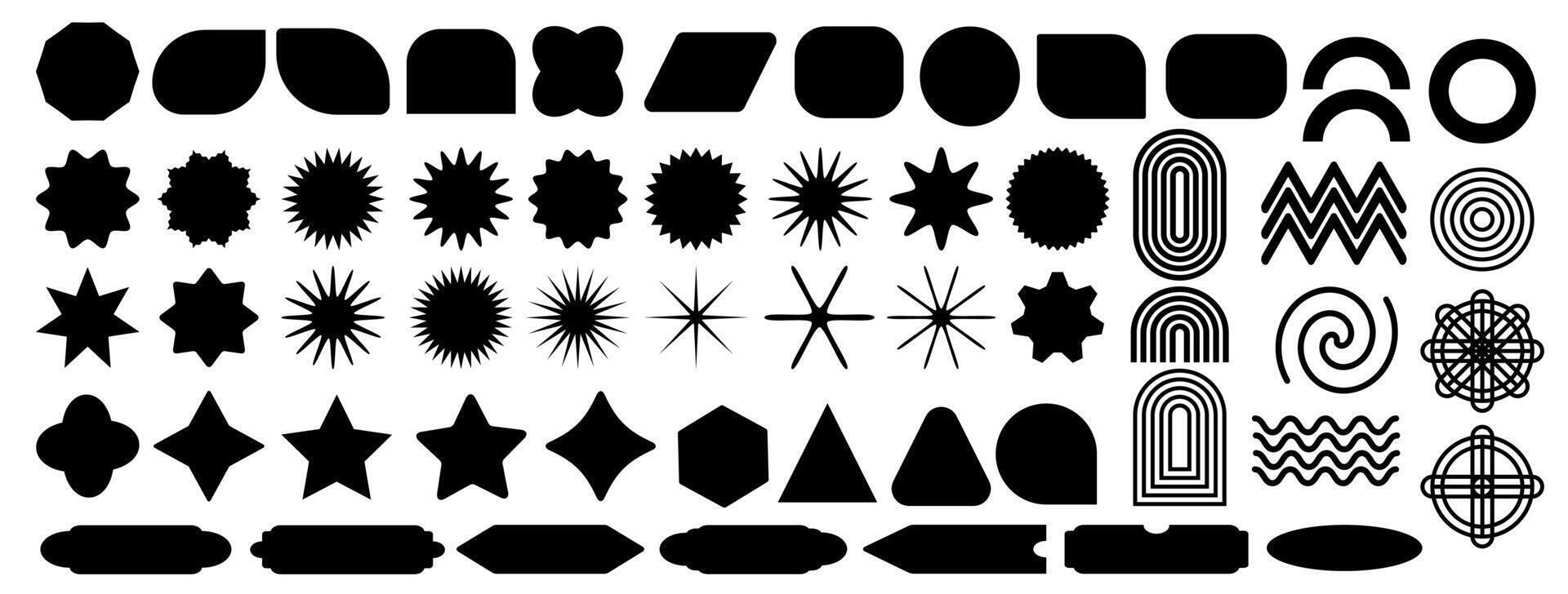 Brutal figure. Brutalist modern contemporary figure. Abstract geometric shapes and icons. Swiss design aesthetic. vector