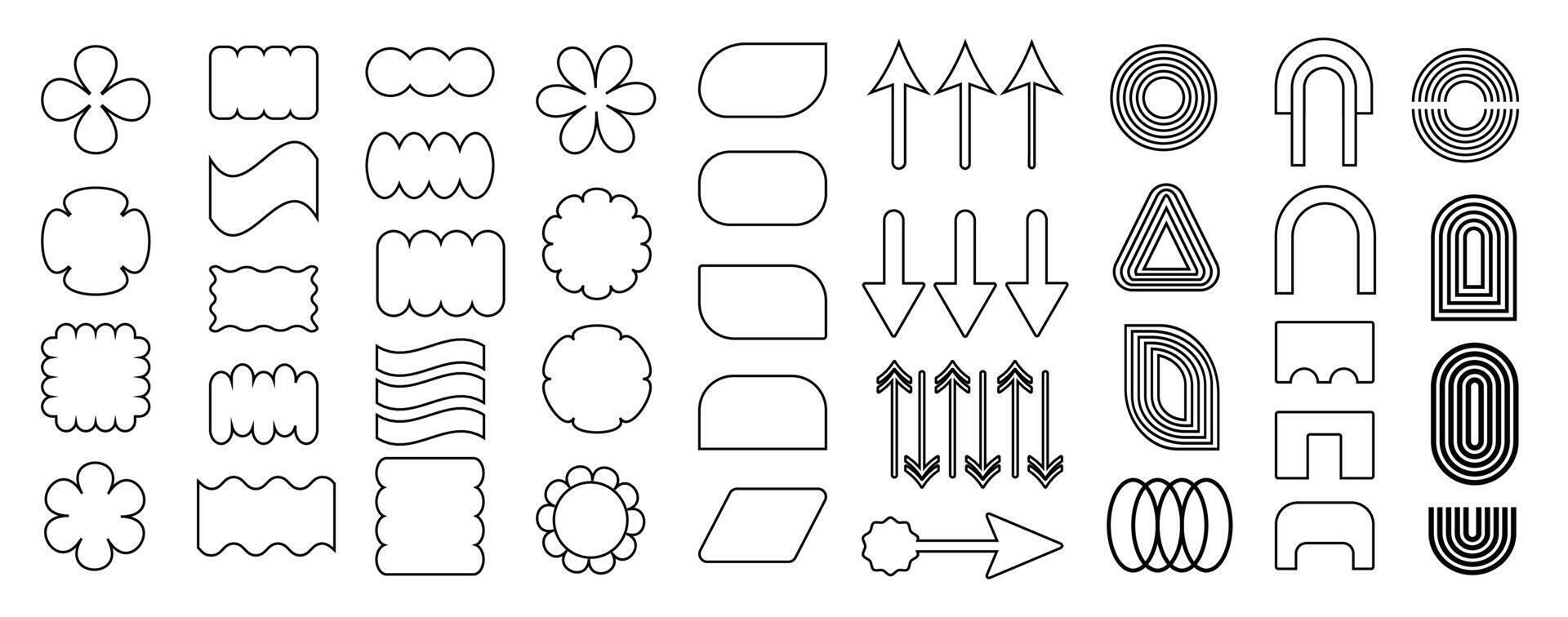 Brutal figure. Brutalist modern contemporary figure. Abstract geometric shapes and icons. Swiss design aesthetic. vector