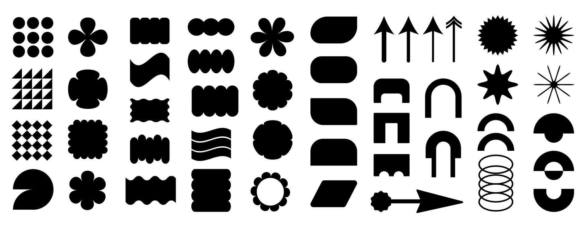 Brutal figure. Brutalist modern contemporary figure. Abstract geometric shapes and icons. Swiss design aesthetic. vector