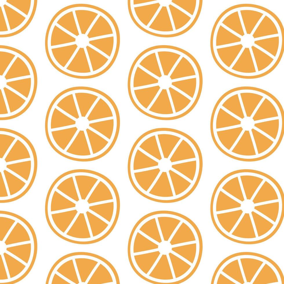Orange fruit summer pattern. vector