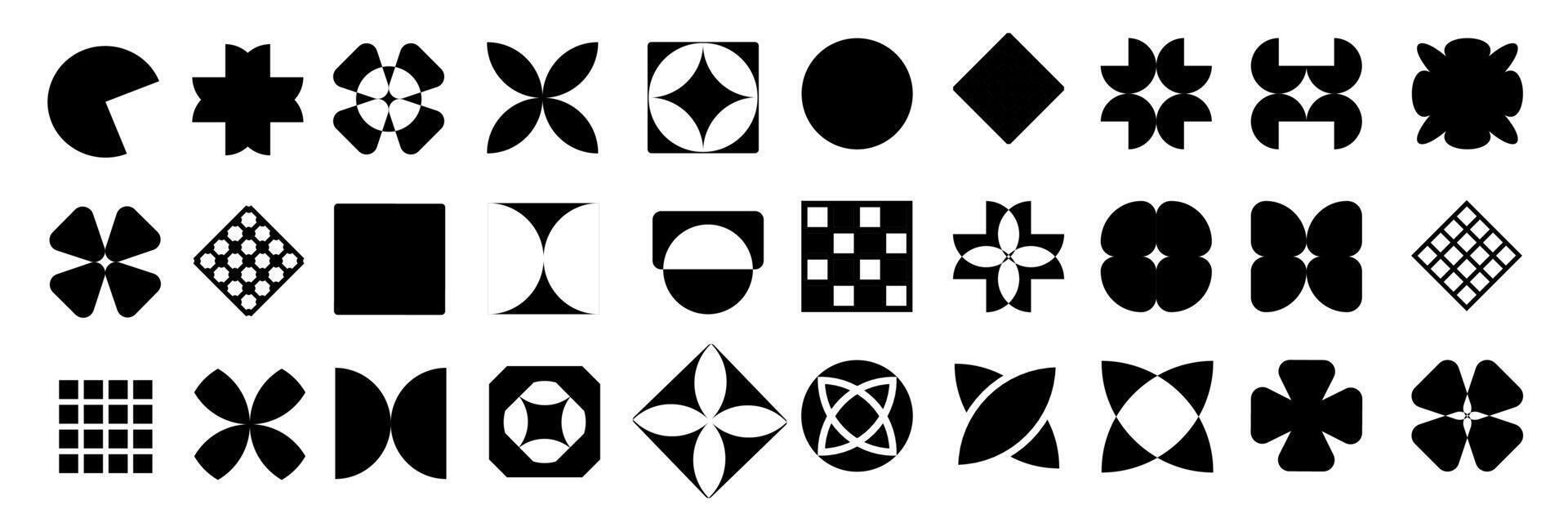 Brutal figure. Brutalist modern contemporary figure. Abstract geometric shapes and icons. Swiss design aesthetic. vector