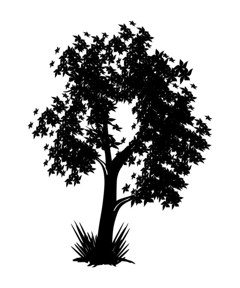 tree silhouette black vector