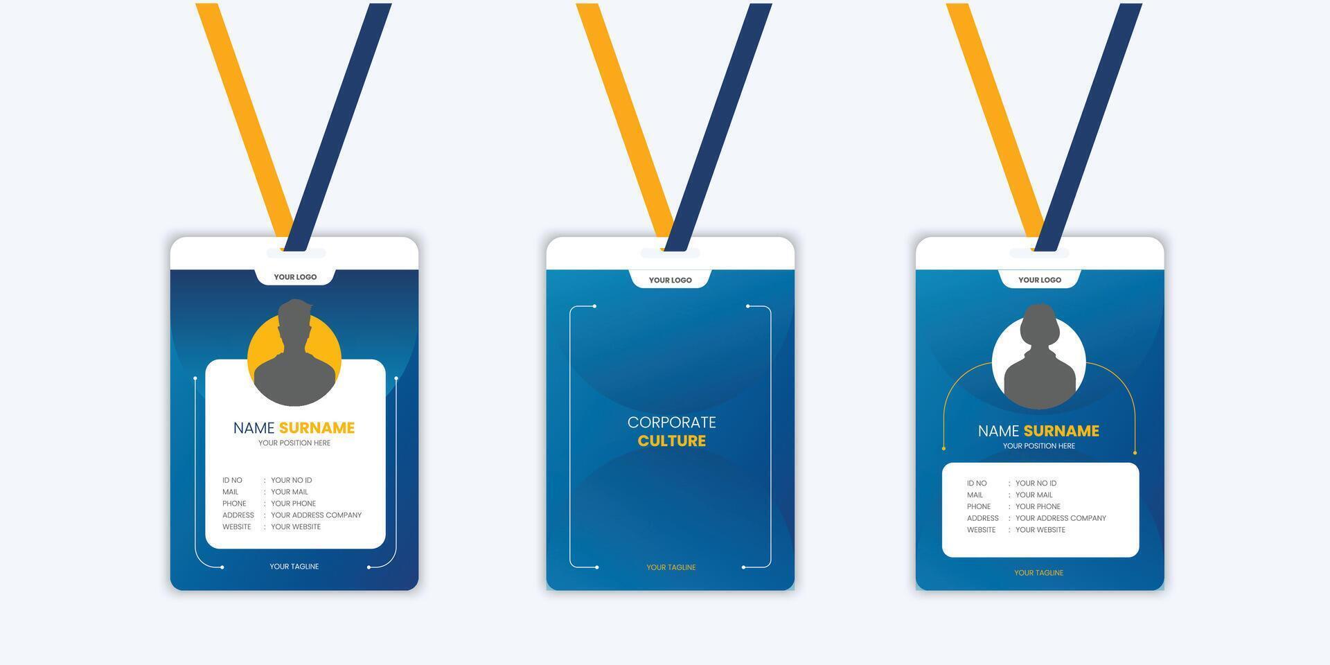 Modern and clean business id card template. professional id card design template with gradient color. corporate modern business id card design template. vector