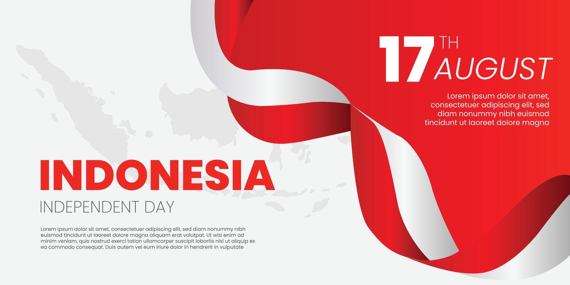 Flat design Gradient indonesia independence day illustration vector