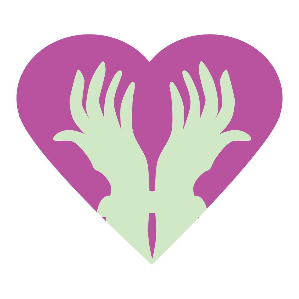 Hands in heart shape. Love and romance. vector