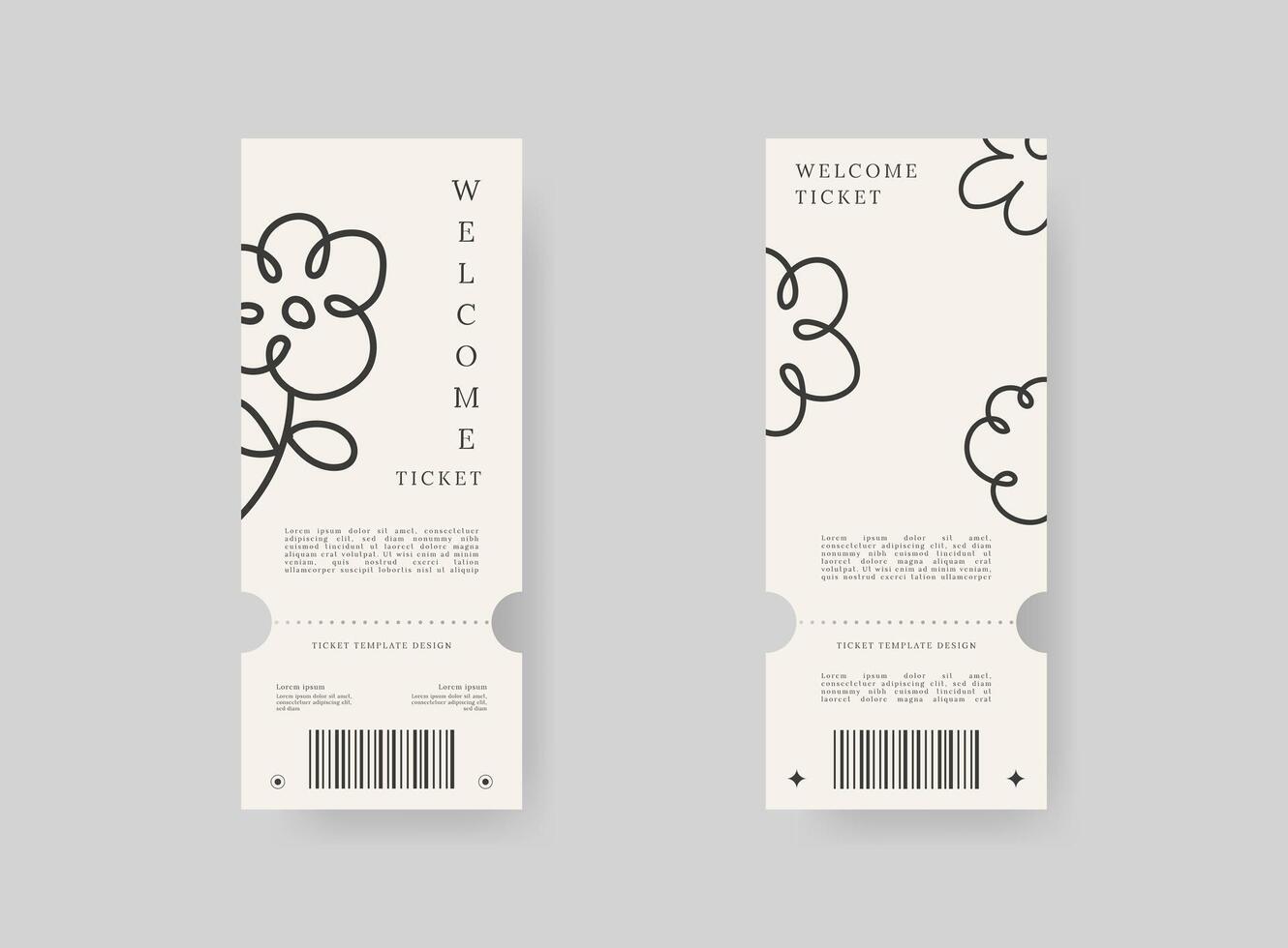 Event ticket template set. template illustration. vector