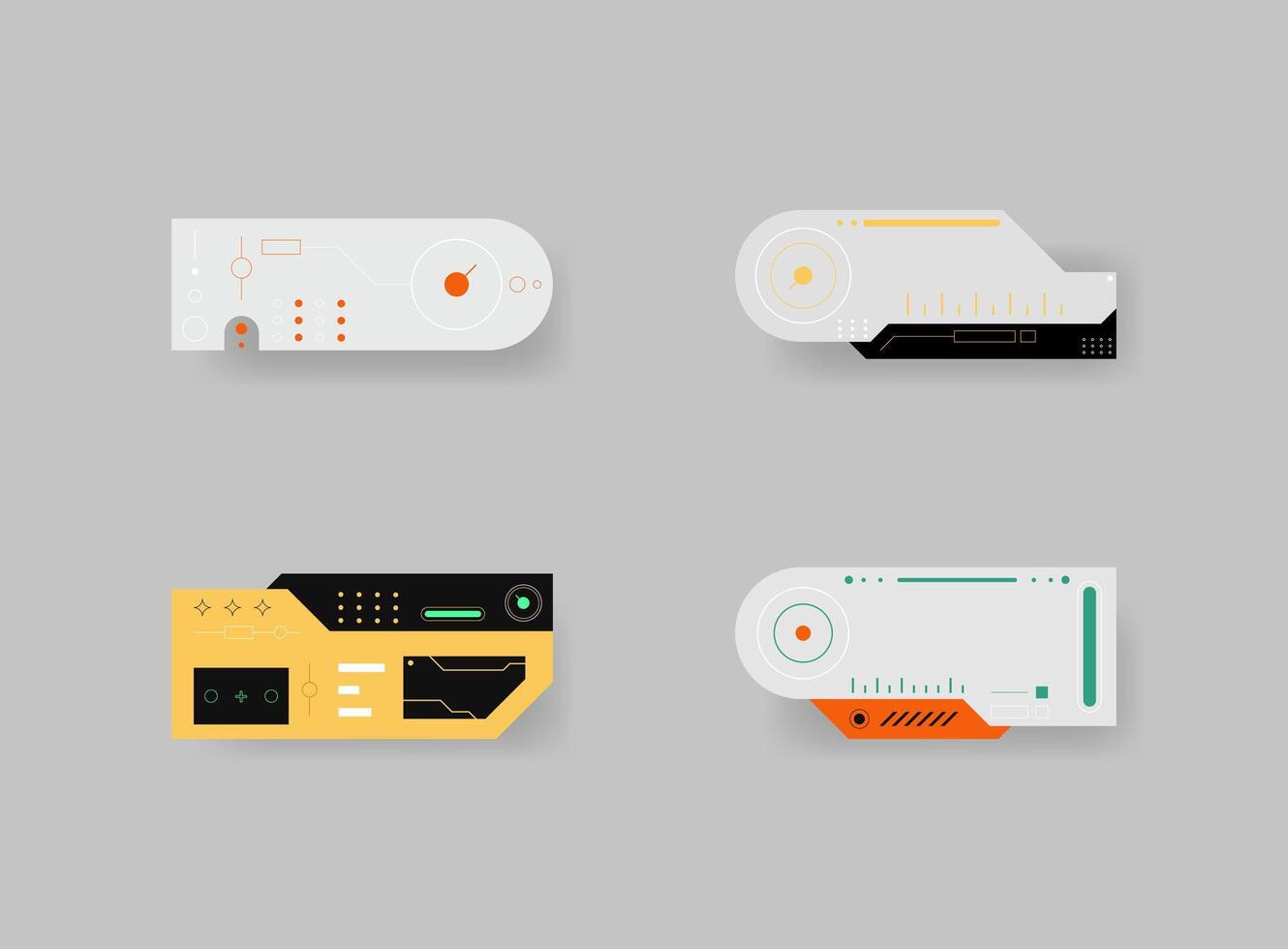 Futuristic interface ui elements. Futuristic HUD elements. Hud interface set. illustration. vector
