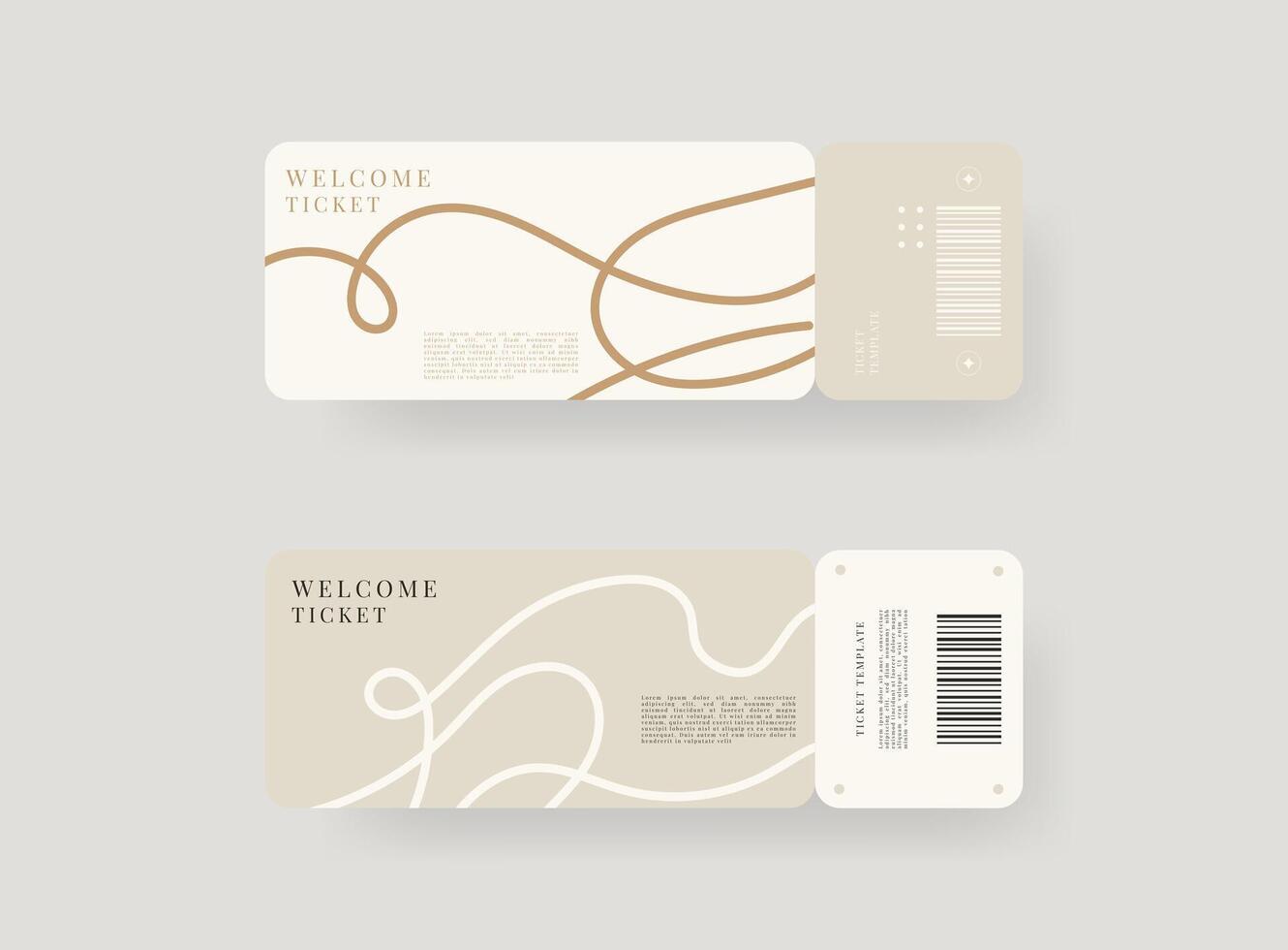 Event ticket template set. template illustration. vector
